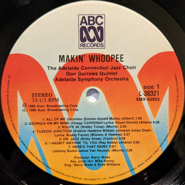 The Don Burrows Quintet, The Adelaide Connection – Makin' Whoopee! LP vinyl record, image 5 of 6