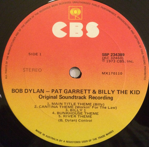 Bob Dylan – Pat Garrett & Billy The Kid - Original Soundtrack Recording LP vinyl record, image 2 of 2