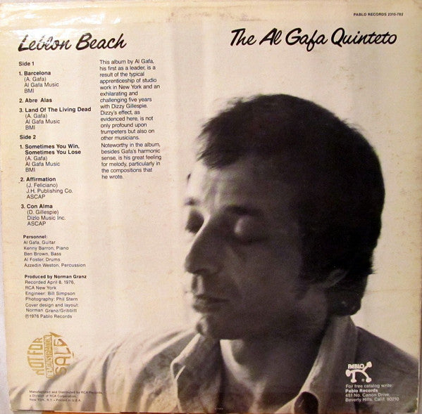The Al Gafa Quinteto – Leblon Beach LP vinyl record, image 2 of 4