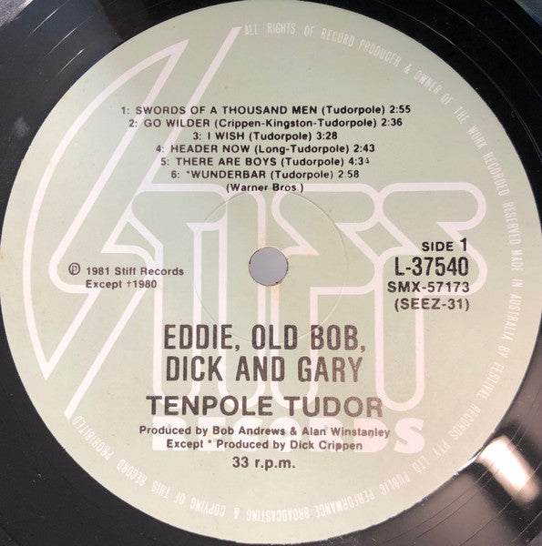 Tenpole Tudor – Eddie, Old Bob, Dick And Gary LP vinyl record, image 2 of 3