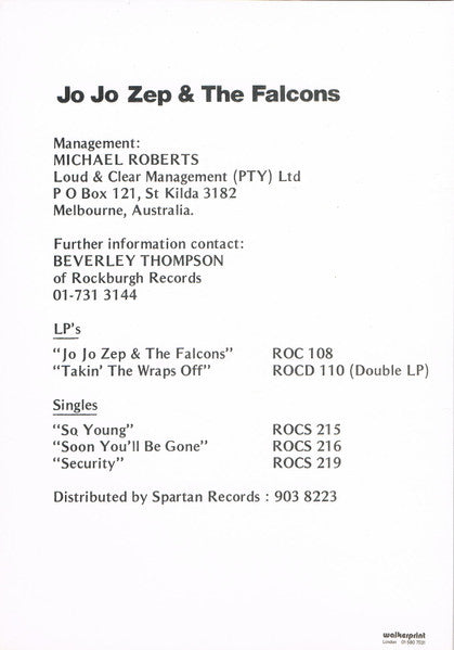 Jo Jo Zep and the Falcons – Takin’ The Wraps Off (2xLP) LP vinyl record, image 8 of 8
