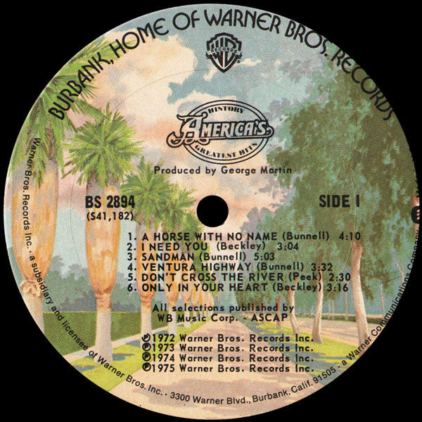 America – History - America's Greatest Hits LP vinyl record, image 3 of 9