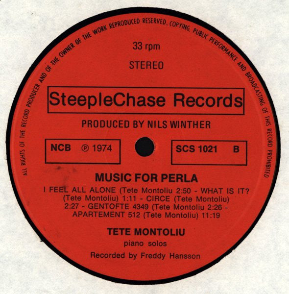 Tete Montoliu – Music For Perla LP vinyl record, image 4 of 4