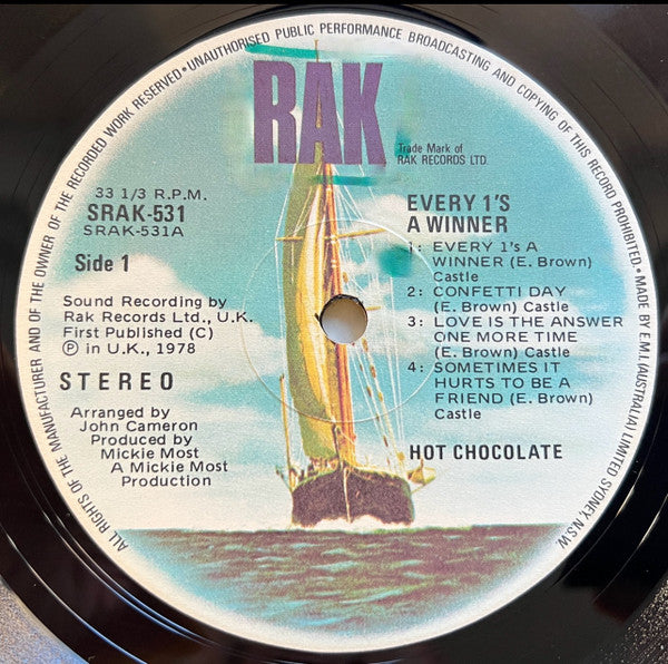Hot Chocolate – Every 1's A Winner LP vinyl record, image 3 of 6
