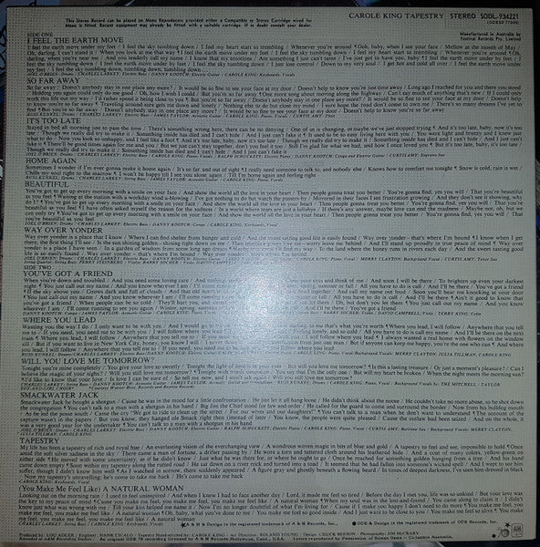 Carole King – Tapestry LP vinyl record, image 4 of 7