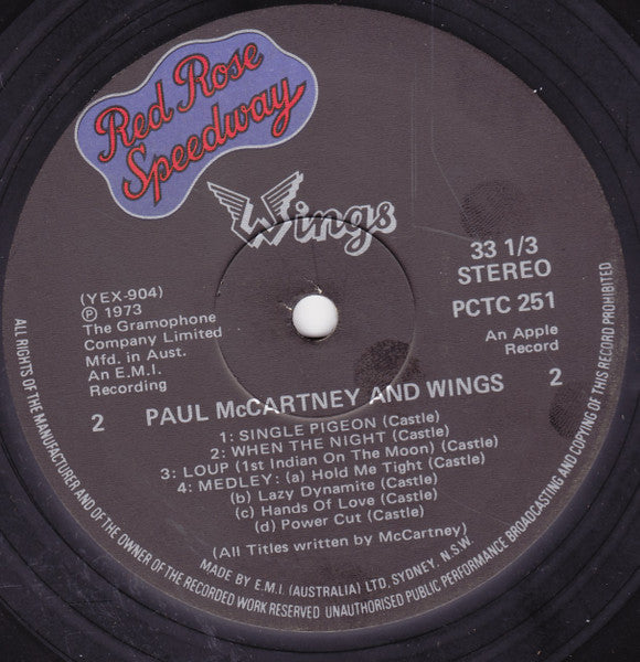 Wings – Red Rose Speedway LP vinyl record, image 5 of 5