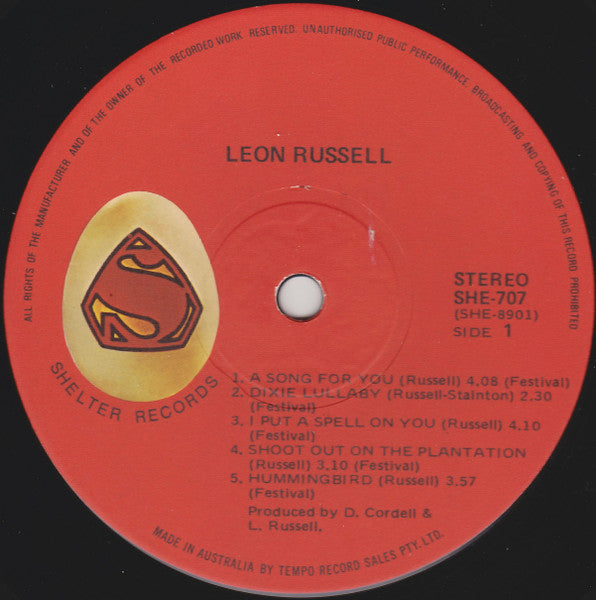 Leon Russell – Leon Russell LP vinyl record, image 2 of 5