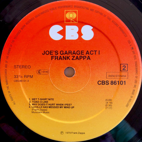 Frank Zappa – Joe's Garage Act I LP vinyl record, image 6 of 10