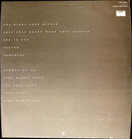 Bryan Adams – Reckless LP vinyl record, image 2 of 8