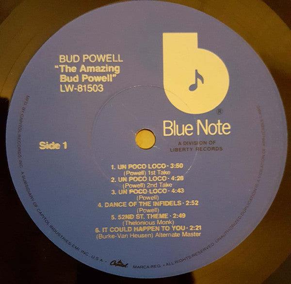 Bud Powell – The Amazing Bud Powell, Volume 1 LP vinyl record, image 3 of 5