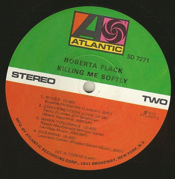 Roberta Flack – Killing Me Softly LP vinyl record, image 4 of 4