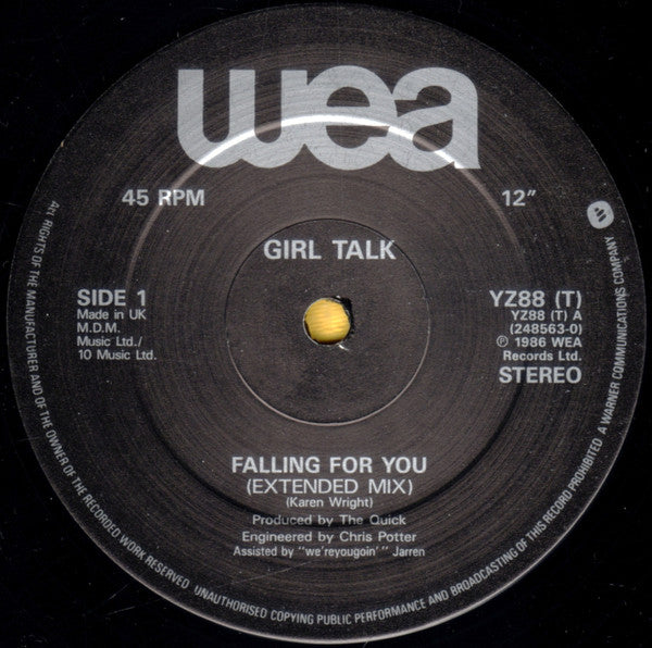 Girltalk – Falling For You (Extended Mix) 12" vinyl record, image 3 of 4