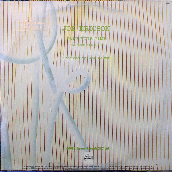 Joe Ericson – Take Your Time / She's All Right 12" vinyl record, image 2 of 4