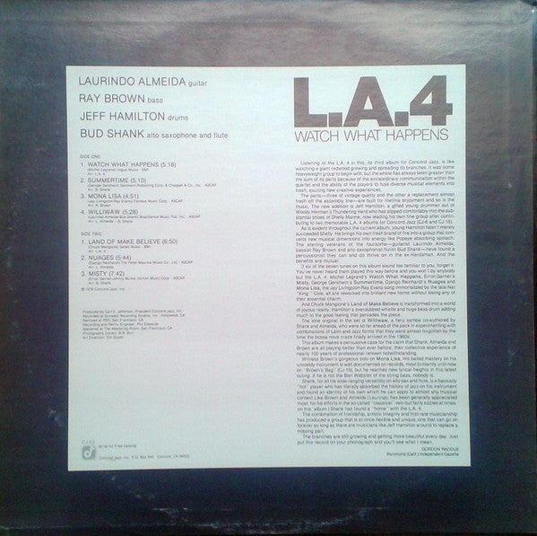 LA4 – Watch What Happens LP vinyl record, image 2 of 4