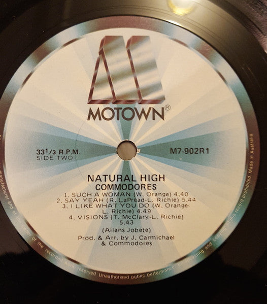 Commodores – Natural High LP vinyl record, image 4 of 5