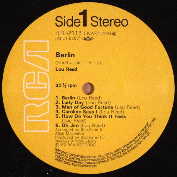 Lou Reed – Berlin LP vinyl record, image 7 of 8