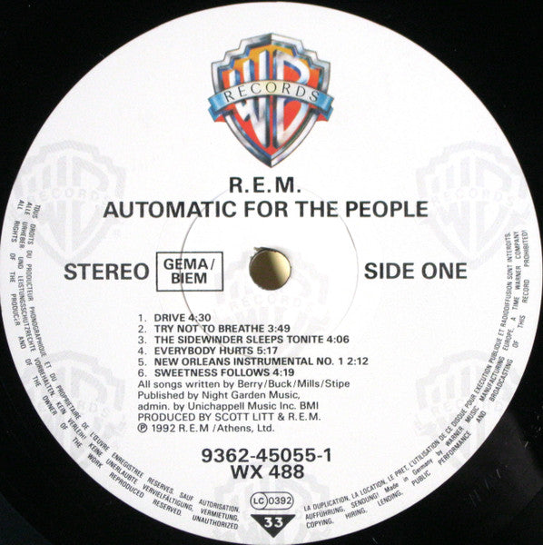 R.E.M. – Automatic For The People LP vinyl record, image 3 of 10