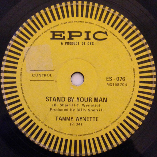 Tammy Wynette – Stand By Your Man / I Stayed Long Enough 7" vinyl record, image 1 of 2