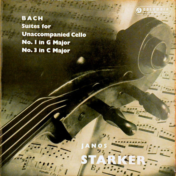 Janos Starker, Johann Sebastian Bach – Suites For Unaccompanied Cello - No. 1 In G Major / No. 3 In C Major LP vinyl record, image 1 of 4