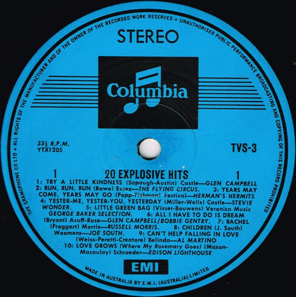 Various – 20 Explosive Hits LP vinyl record, image 3 of 4