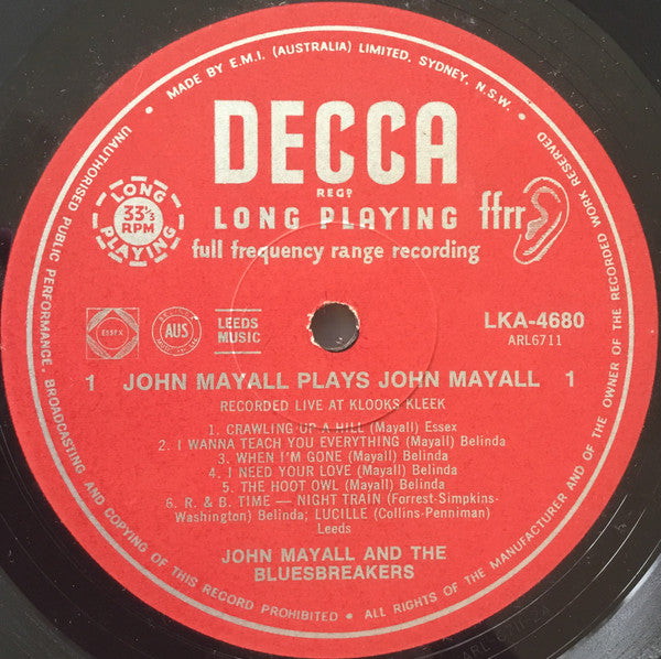John Mayall – John Mayall Plays John Mayall LP vinyl record, image 3 of 3