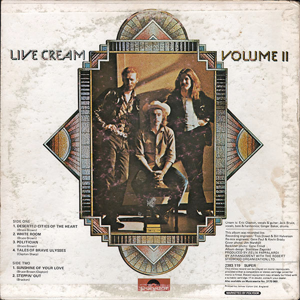 Cream – Live Cream Volume II LP vinyl record, image 2 of 4