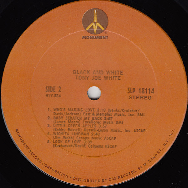Tony Joe White – Black And White LP vinyl record, image 4 of 4