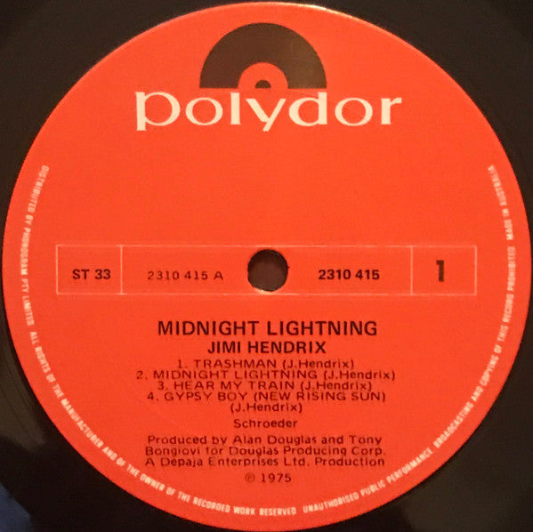 Jimi Hendrix – Midnight Lightning LP vinyl record, image 3 of 4