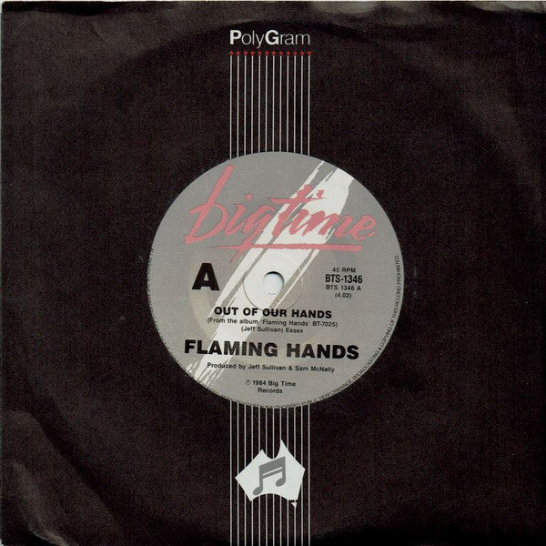 Flaming Hands – Out Of Our Hands 7" vinyl record, image 5 of 5