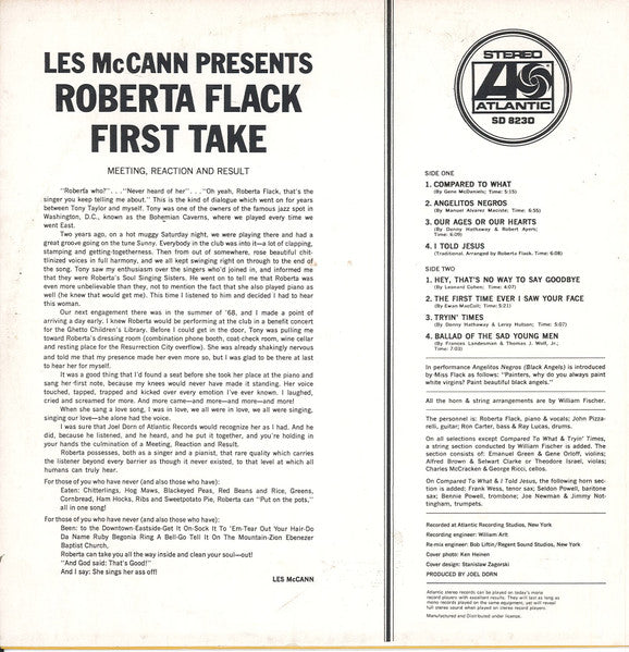 Roberta Flack – First Take LP vinyl record, image 2 of 4