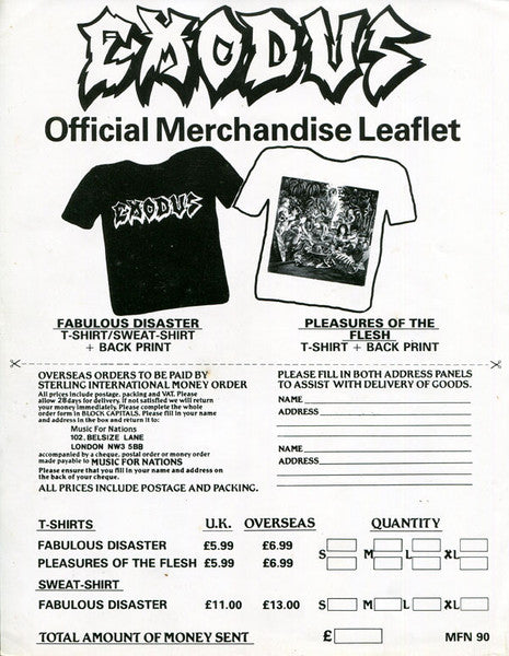 Exodus – Fabulous Disaster LP vinyl record, image 7 of 9