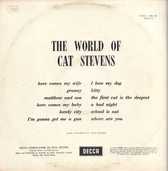 Cat Stevens – The World Of Cat Stevens LP vinyl record, image 2 of 4