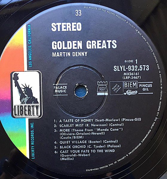 Martin Denny – Golden Greats LP vinyl record, image 3 of 4