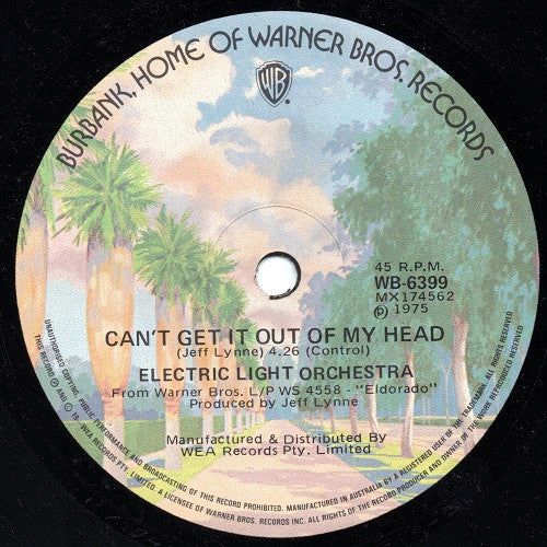 Electric Light Orchestra – Can't Get It Out Of My Head 7" vinyl record, image 1 of 3