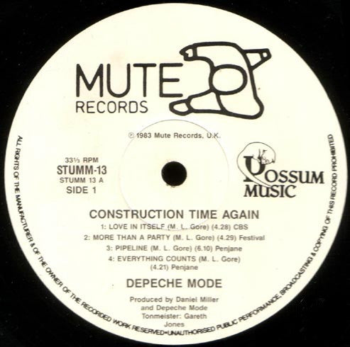 Depeche Mode – Construction Time Again LP vinyl record, image 1 of 3