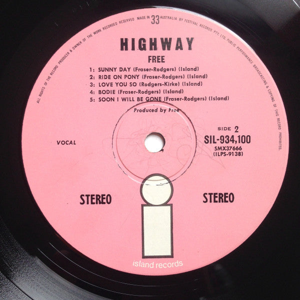Free – Highway LP vinyl record, image 4 of 4