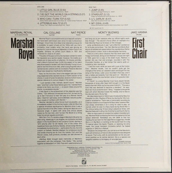 Marshall Royal – First Chair LP vinyl record, image 2 of 5