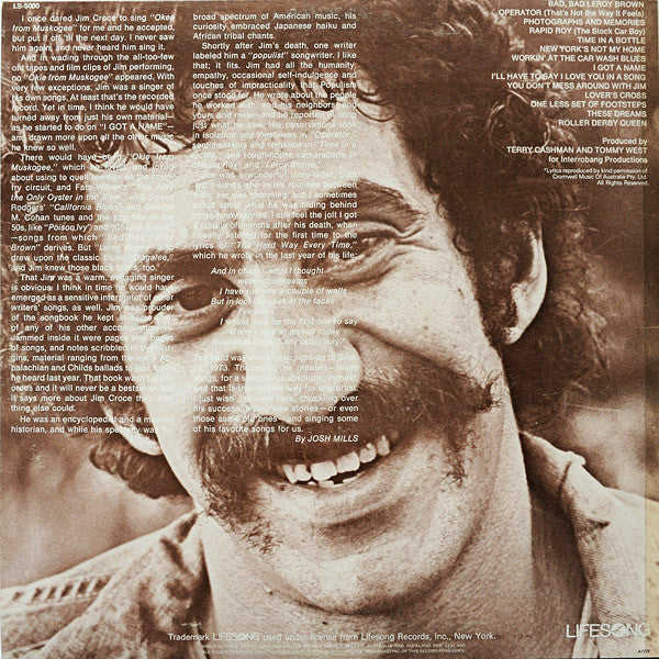 Jim Croce – Photographs & Memories: His Greatest Hits LP vinyl record, image 2 of 6