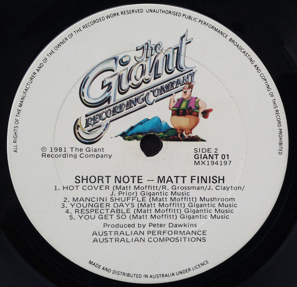 Matt Finish – Short Note LP vinyl record, image 6 of 6