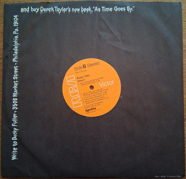 Harry Nilsson – Pussy Cats LP vinyl record, image 9 of 10