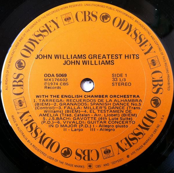 John Williams – Greatest Hits LP vinyl record, image 2 of 4