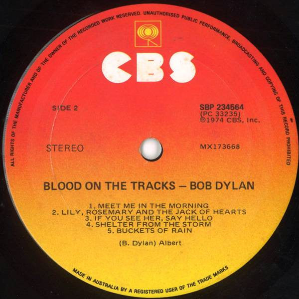 Bob Dylan – Blood On The Tracks LP vinyl record, image 4 of 4