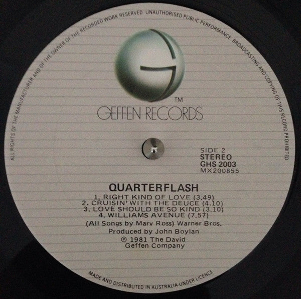 Quarterflash – Quarterflash LP vinyl record, image 4 of 4