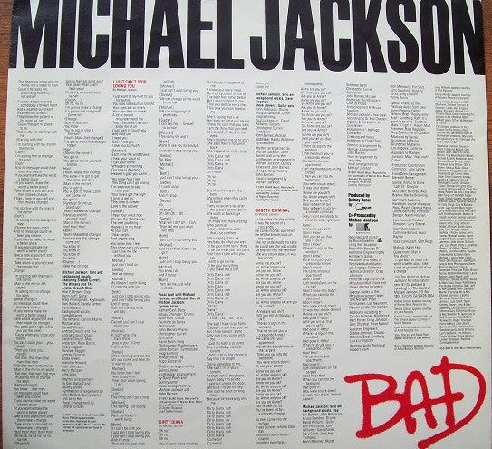 Michael Jackson – Bad LP vinyl record, image 8 of 9