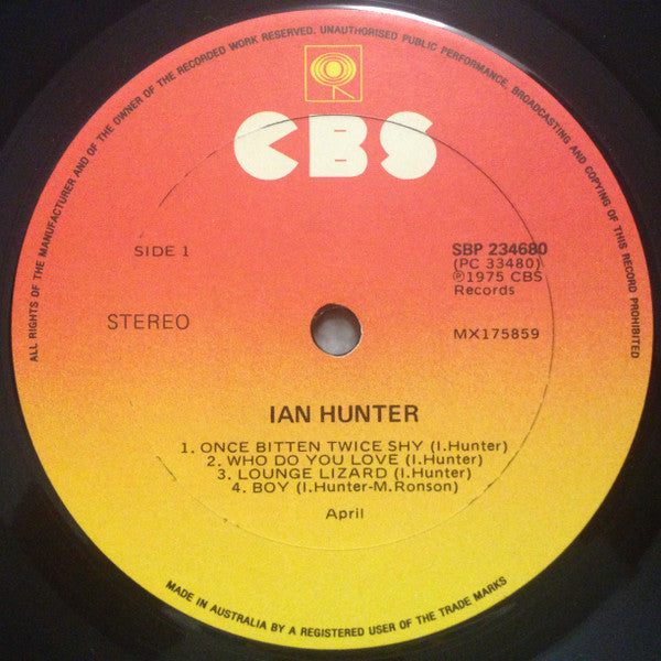 Ian Hunter – Ian Hunter LP vinyl record, image 3 of 6