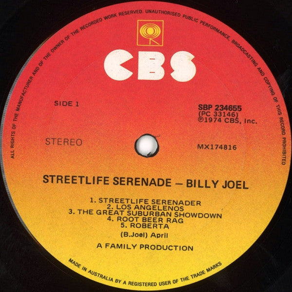 Billy Joel – Streetlife Serenade LP vinyl record, image 3 of 4