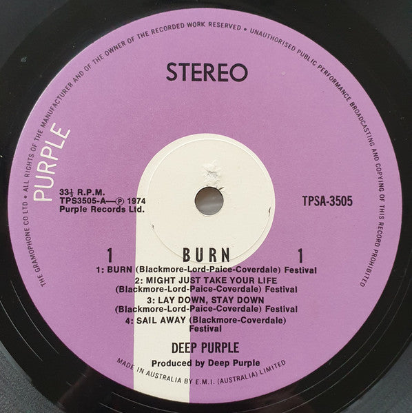 Deep Purple – Burn LP vinyl record, image 3 of 4