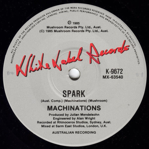 Machinations – My Heart's On Fire 7" vinyl record, image 4 of 4