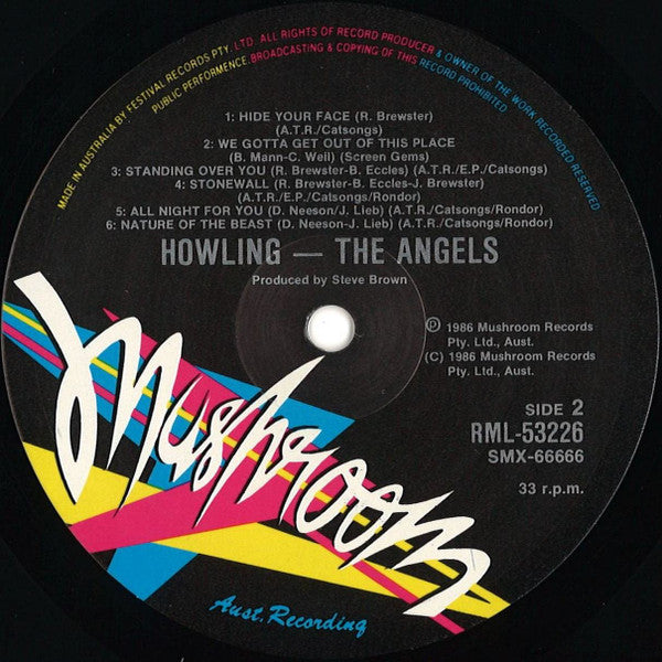 The Angels – Howling LP vinyl record, image 6 of 6