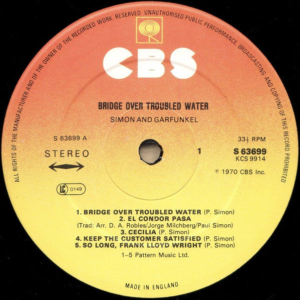 Simon & Garfunkel – Bridge Over Troubled Water LP vinyl record, image 3 of 4